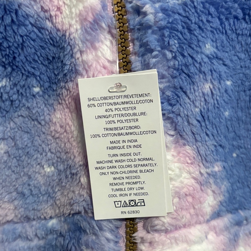 Lands’ End Lavender Zip-Up Hoodie Reversible cozy faux- Fur XXL - Girls - Picture 13 of 16